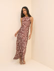 Brown Leopard Print Zahara Maxi Dress