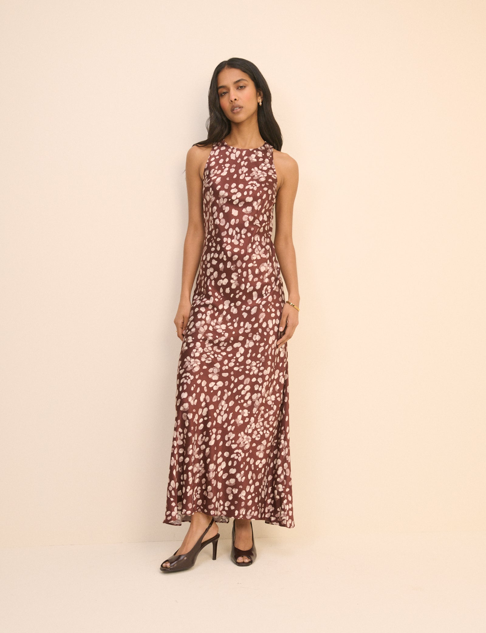 Brown Leopard Print Zahara Maxi Dress