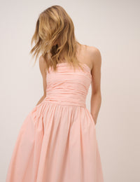 Coral Pink Bandeau Alice Midi Dress