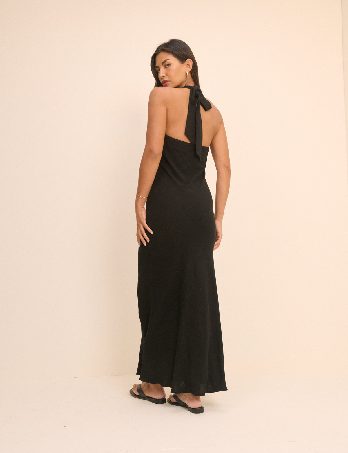 Black Halterneck Cali Maxi Dress