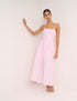 Pink Strappy Pleated Bonita Maxi Dress