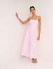 Pink Strappy Pleated Bonita Maxi Dress