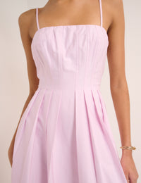 Pink Strappy Pleated Bonita Maxi Dress