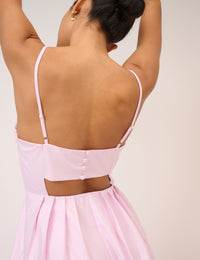 Pink Strappy Pleated Bonita Maxi Dress