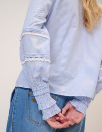 Blue Pinstripe Lace Shirt