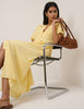 Butter Yellow Short Sleeve Starlight Midi Dress
