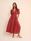 Red Polka Dot Starlight Midi Dress