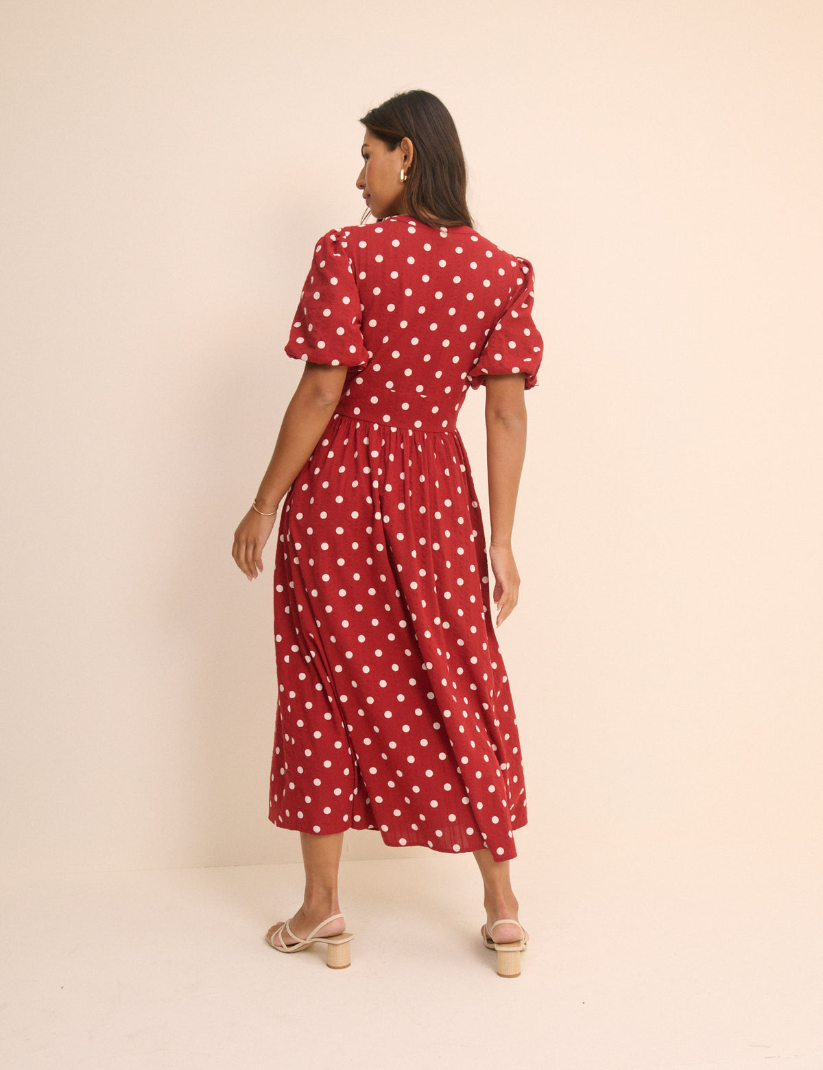 Red Polka Dot Starlight Midi Dress