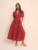 Red Polka Dot Starlight Midi Dress