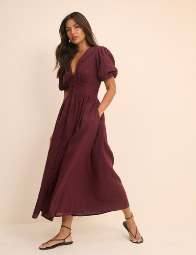 Plum Starlight Midi Dress