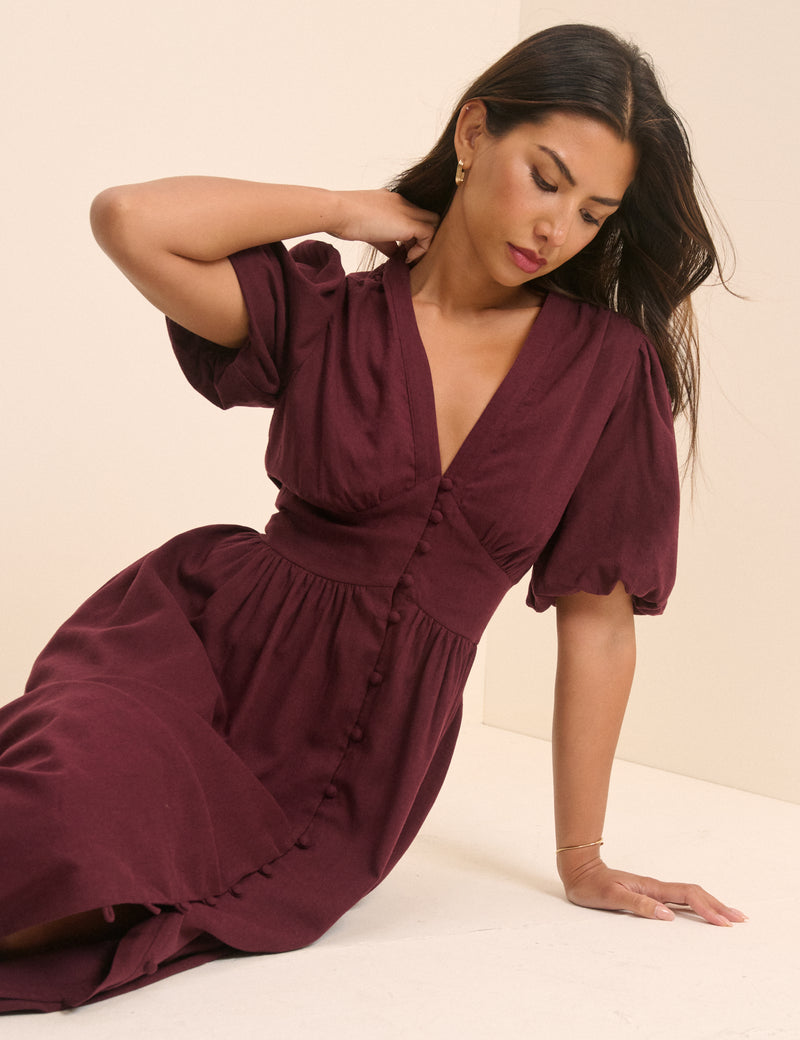 Plum Starlight Midi Dress