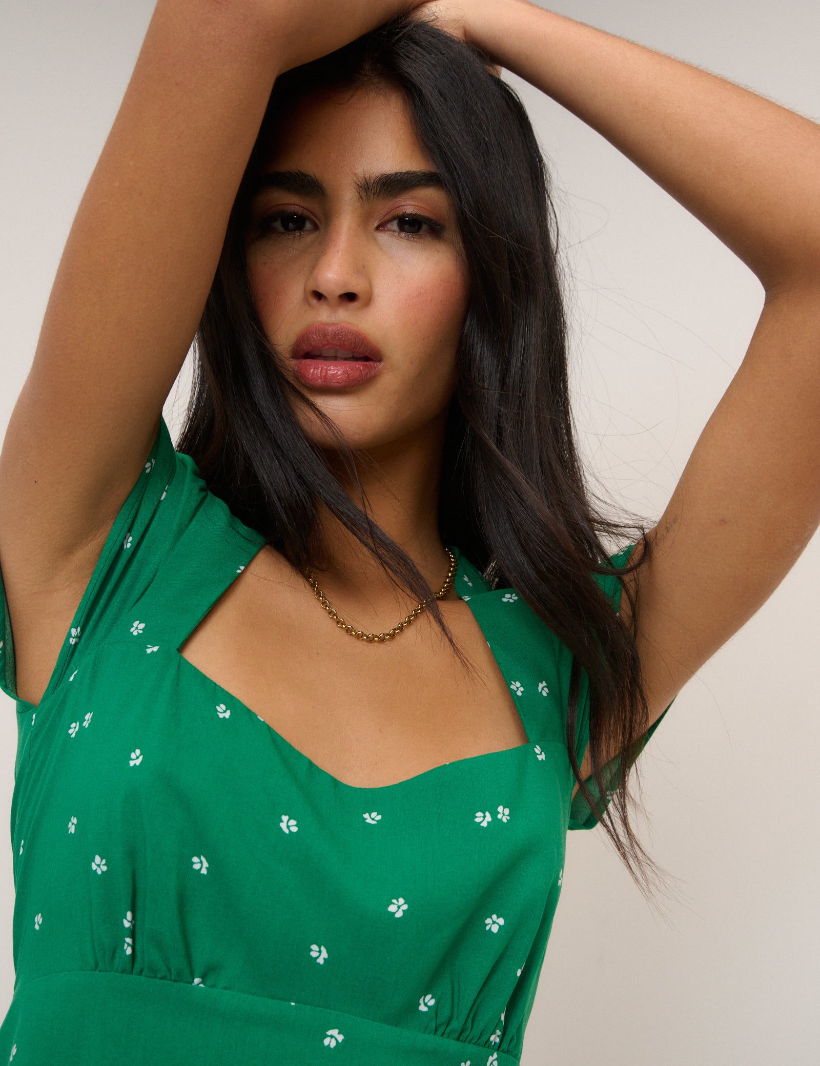 Green Ditsy Floral Nora Mini Dress