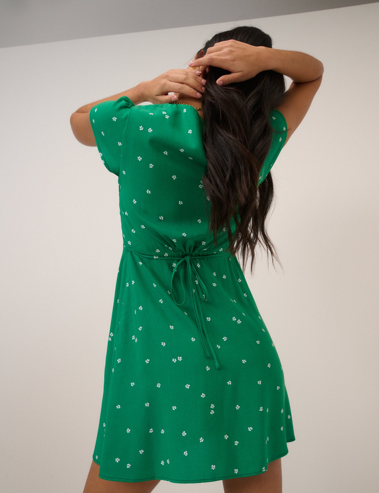 Green Ditsy Floral Nora Mini Dress