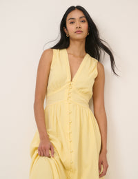 Butter Yellow Sleeveless Starlight Midi Dress