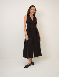 Black Sleeveless Starlight Midi Dress