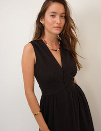 Black Sleeveless Starlight Midi Dress