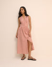 Gingham Sleeveless Starlight Midi Dress