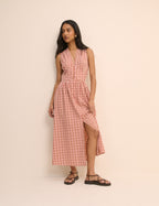 Gingham Sleeveless Starlight Midi Dress