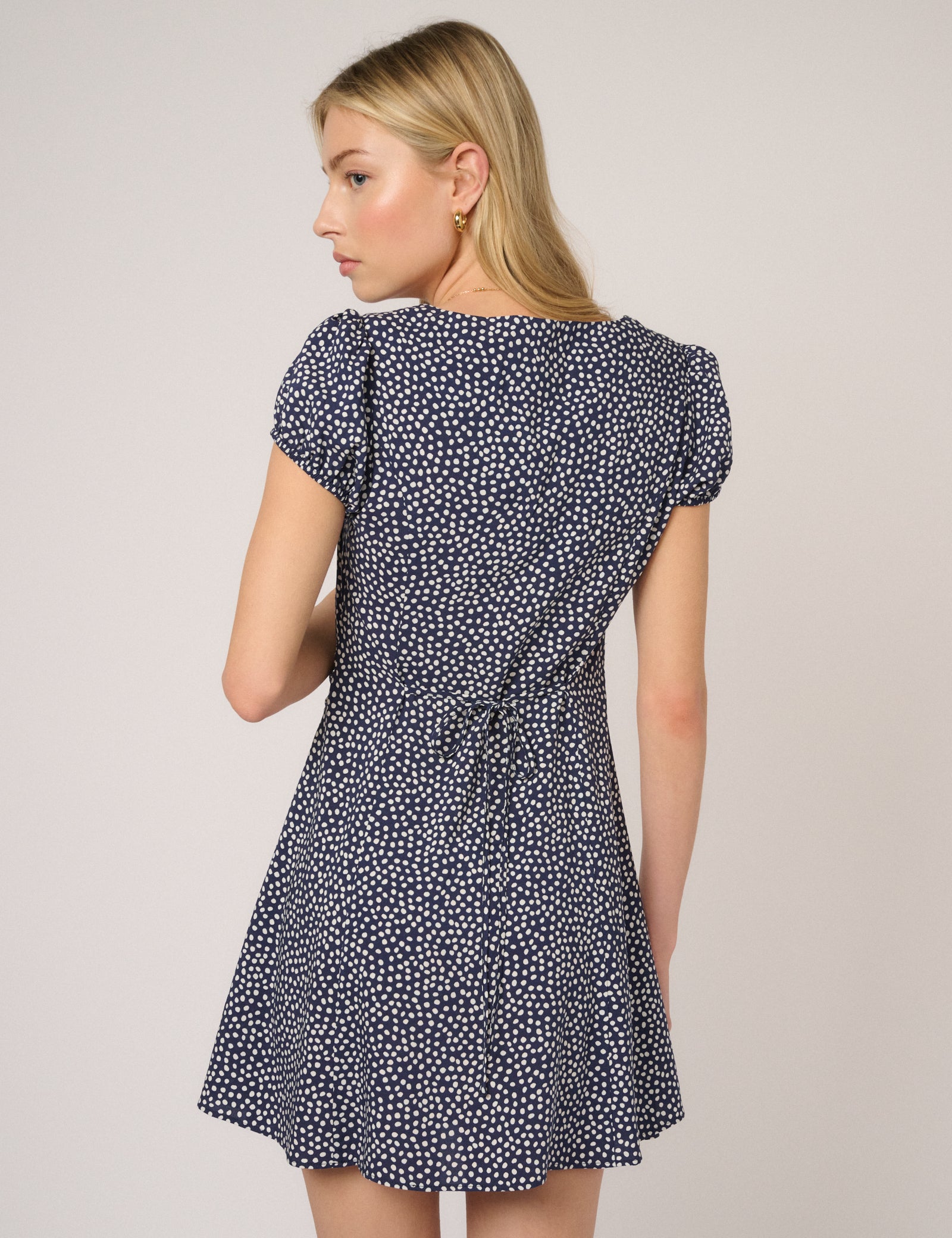 Navy Spotty Norelle Mini Dress