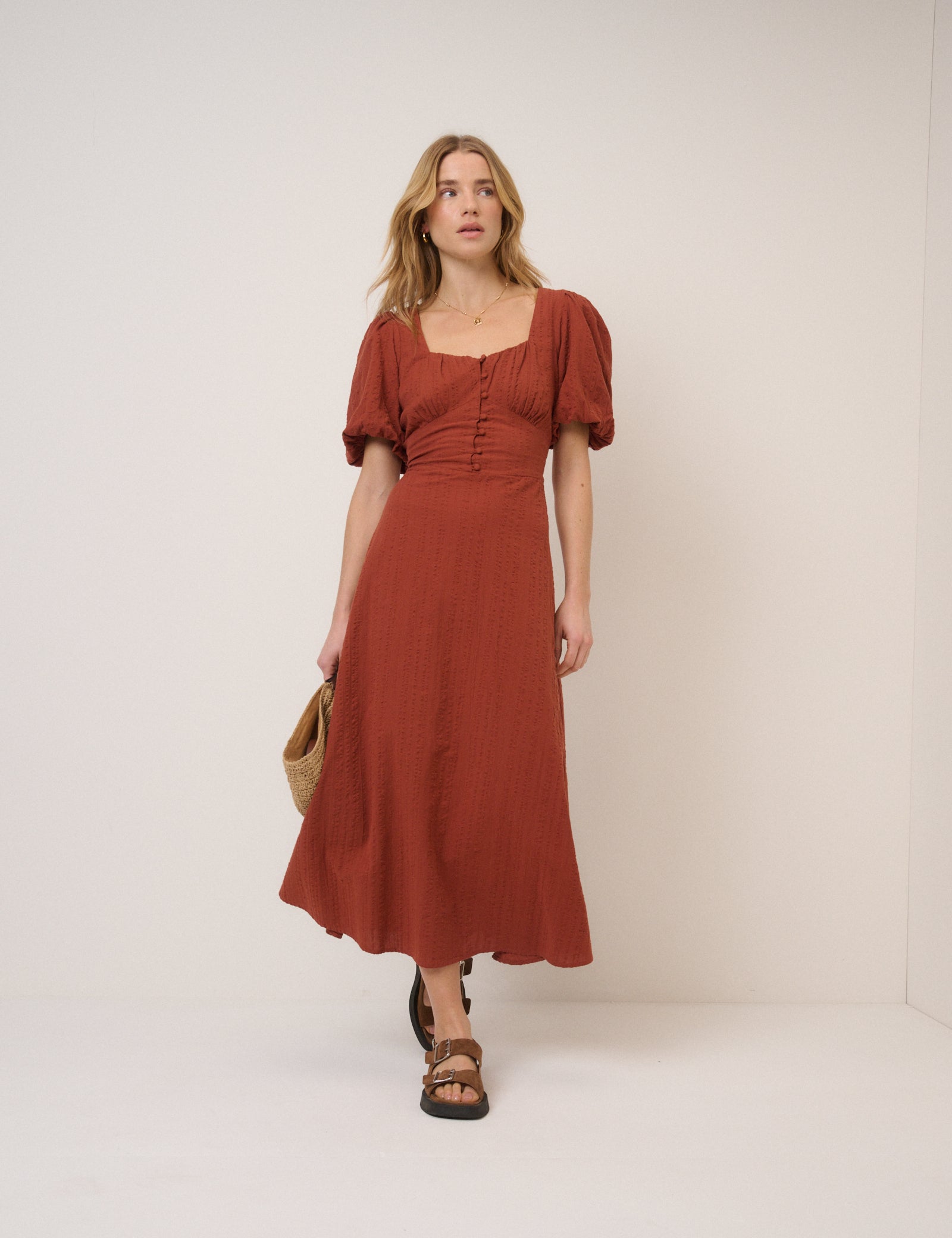Burnt Orange Melody Midi Dress Burnt Orange Melody Midi Dress