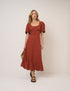 Burnt Orange Melody Midi Dress