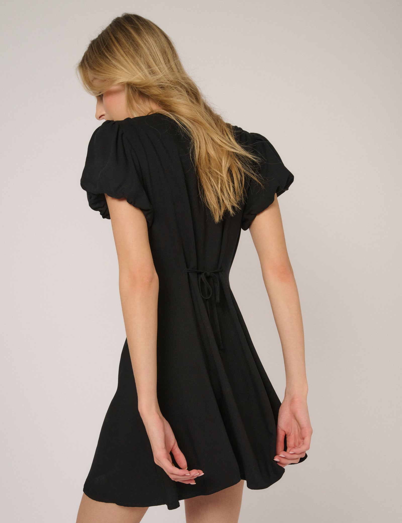 Black Puff Sleeve Tilla Mini Dress Black Puff Sleeve Tilla Mini Dress