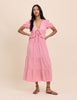 Light Pink Tiered Katie Midi Dress