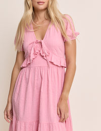 Light Pink Tiered Katie Midi Dress