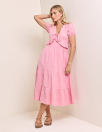 Light Pink Tiered Katie Midi Dress