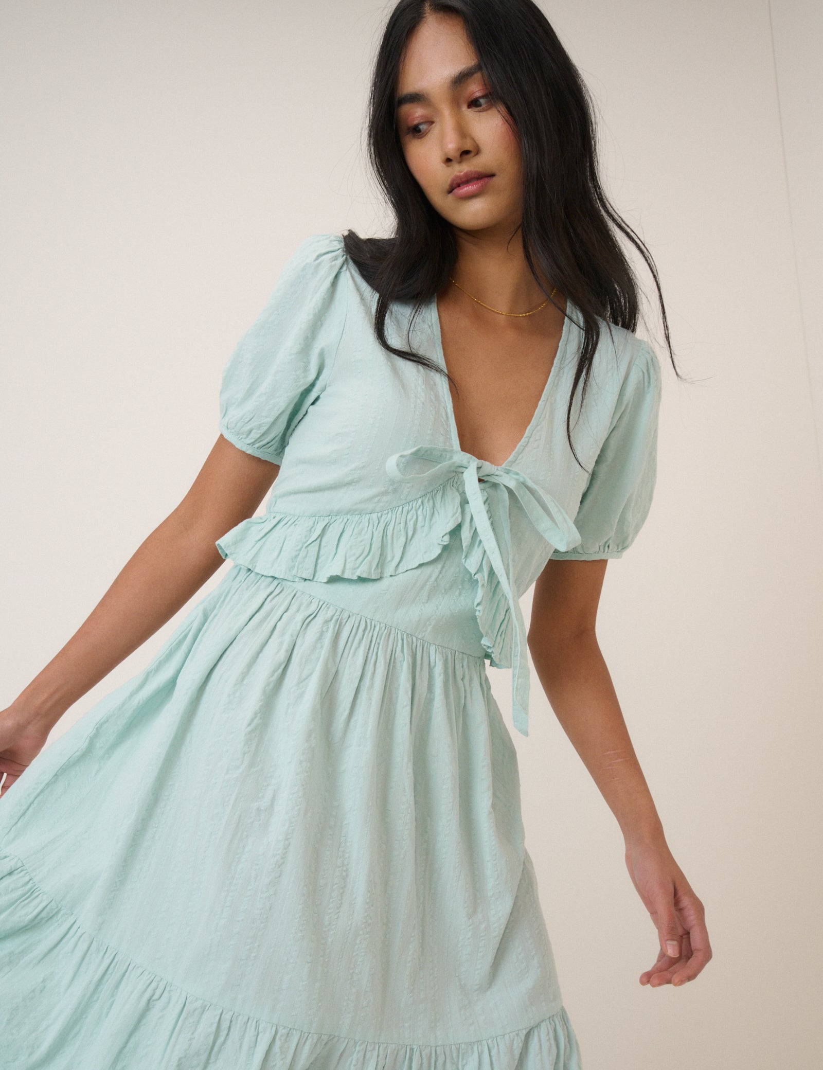 Mint Green Tiered Katie Midi Dress Mint Green Tiered Katie Midi Dress