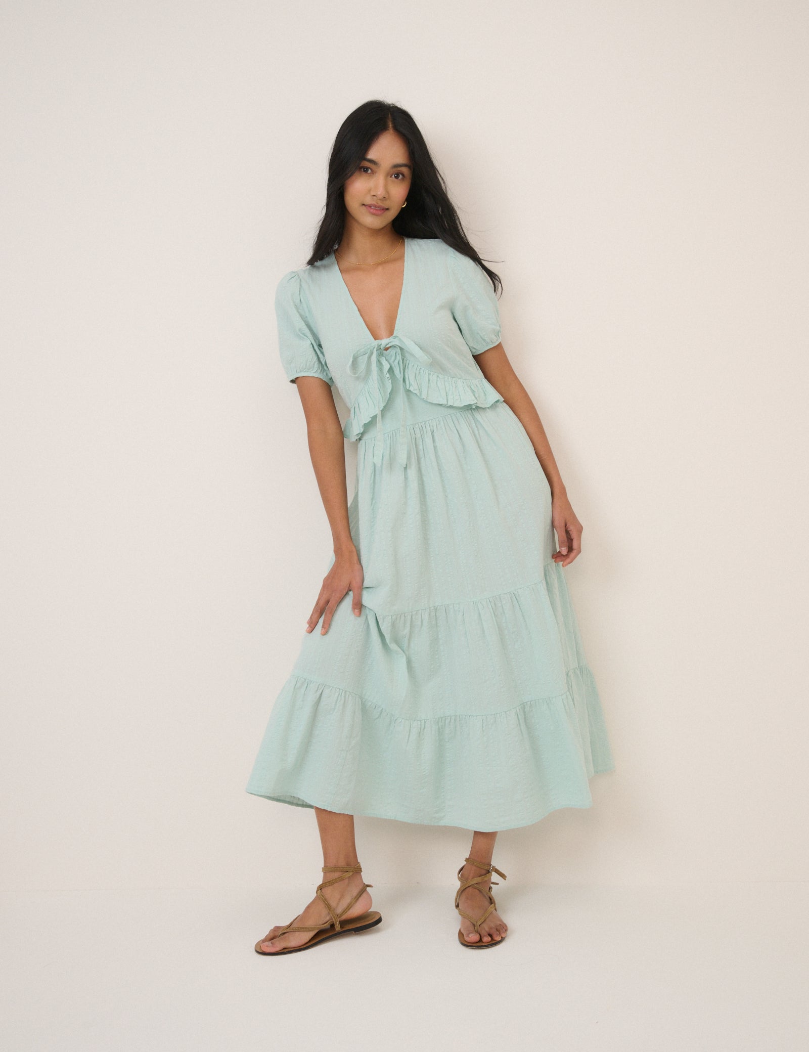 Mint Green Tiered Katie Midi Dress Mint Green Tiered Katie Midi Dress