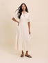 Cream Linen-Blend Dillon Shirt Dress