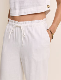 White Straight Leg Trousers