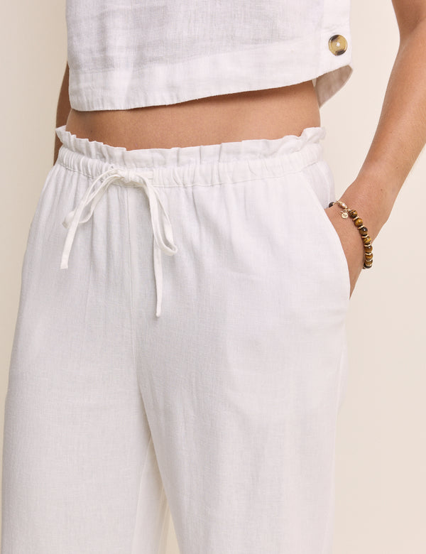 White Straight Leg Trousers