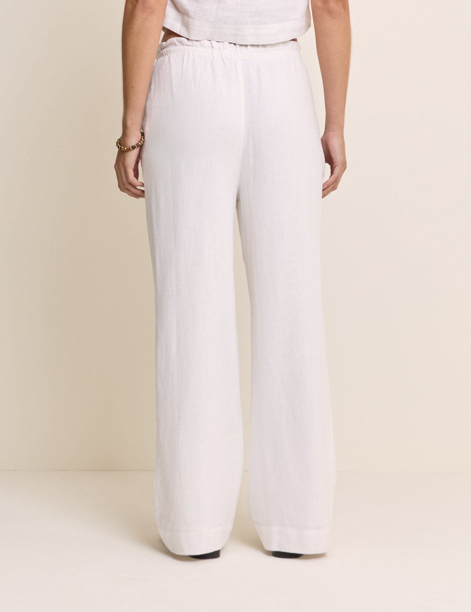 White Straight Leg Trousers