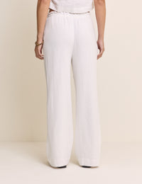 White Straight Leg Trousers