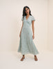 Mint Green Floral Bellinda Midi Dress