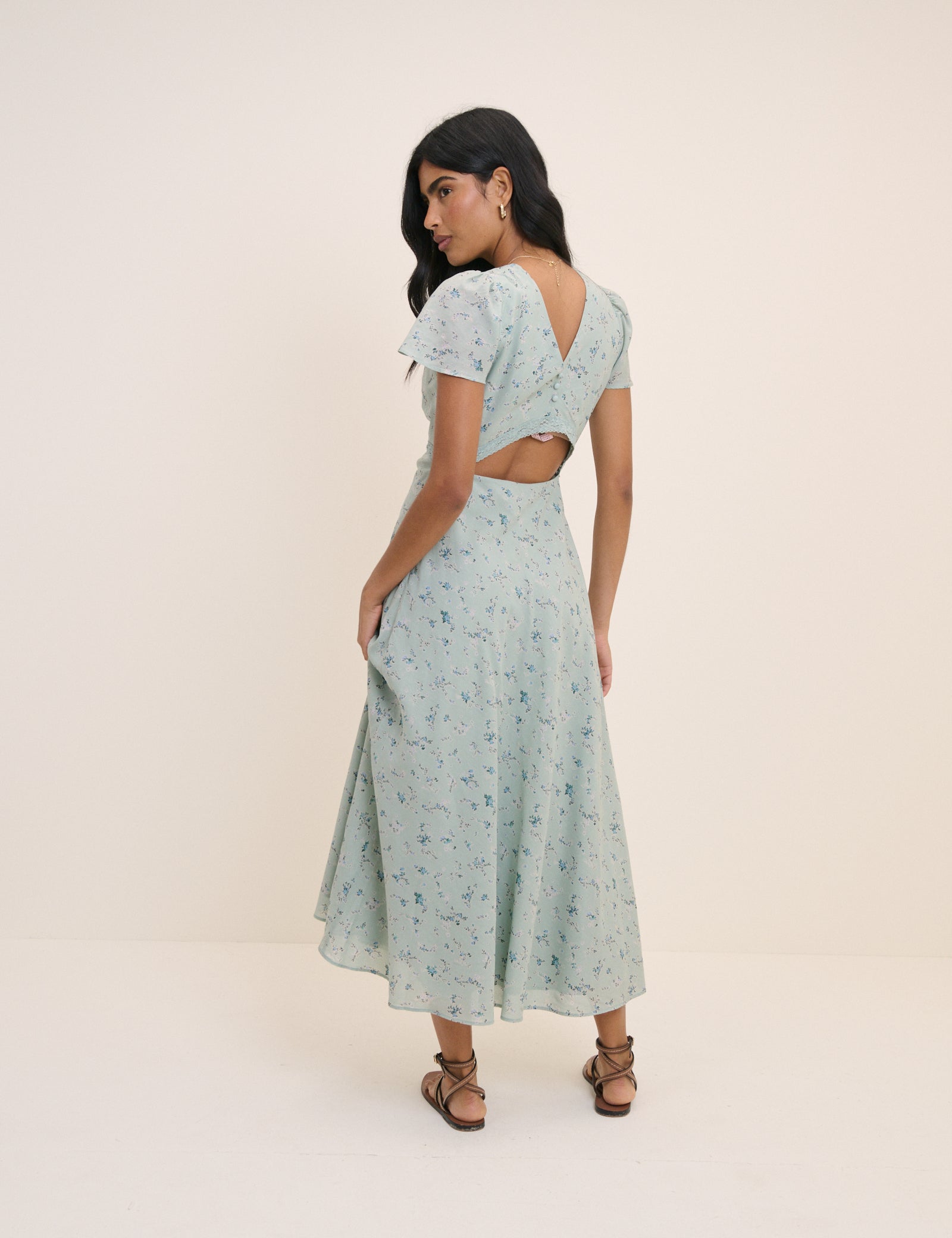 mint green tea dress Mint Green Floral Bellinda Midi Dress