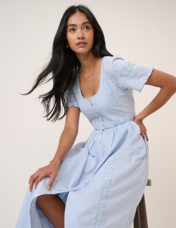 Light Blue Octavia Midi Dress
