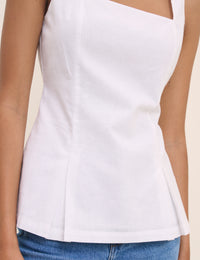 White Square Neck Valencia Top