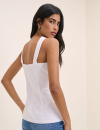 White Square Neck Valencia Top