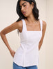 White Square Neck Valencia Top