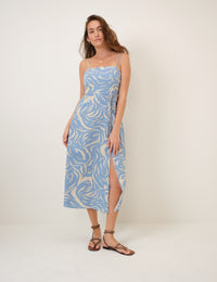 Blue Printed Maddy Midi Dress
