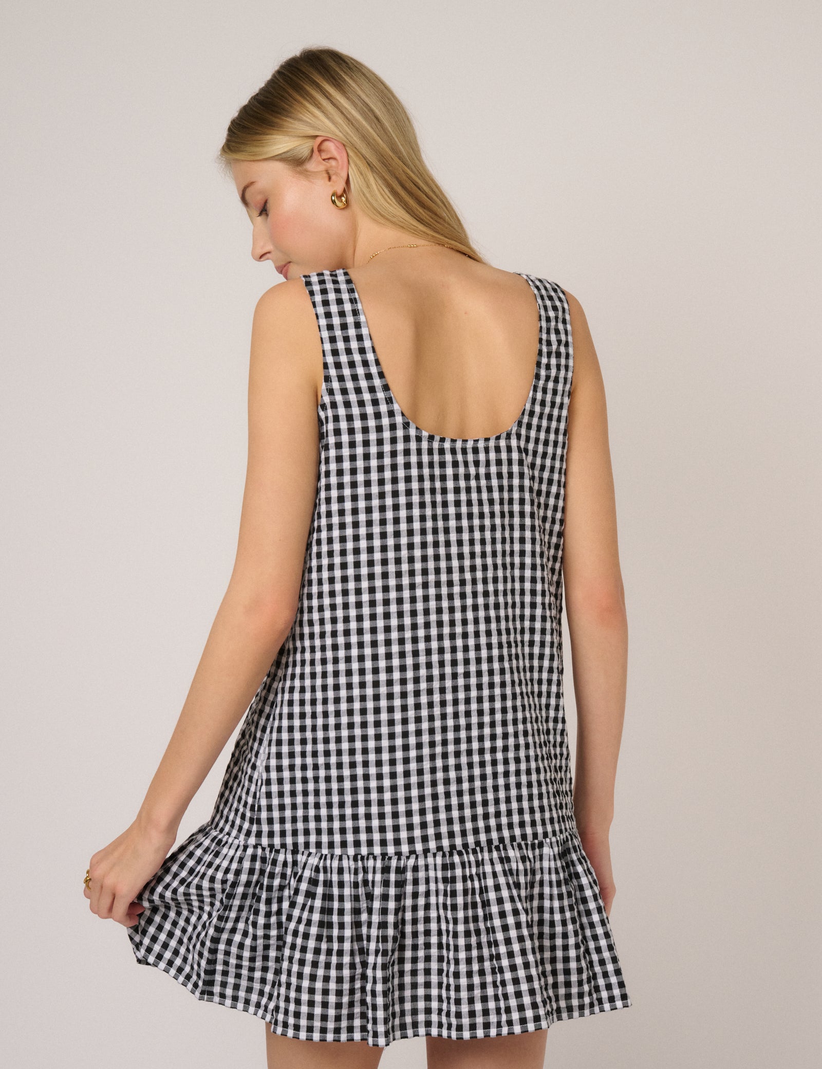 Black Gingham Millie Mini Dress Black Gingham Millie Mini Dress