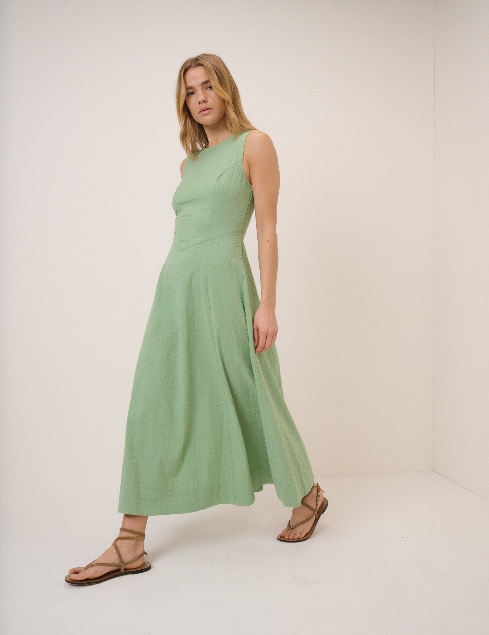 Green Drop Waist Cedar Midi Dress Green Drop Waist Cedar Midi Dress