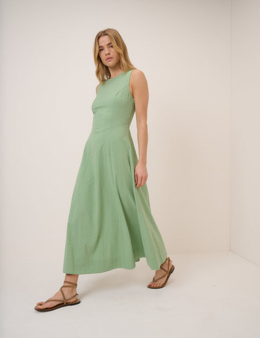 dropped waist midi dress Green Drop Waist Cedar Midi Dress
