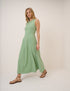 Green Drop Waist Cedar Midi Dress