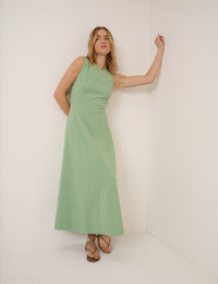 Green Drop Waist Cedar Midi Dress