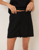 Black Linen-Blend Shorts