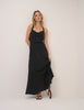Black Linen-blend Dana Midi Dress